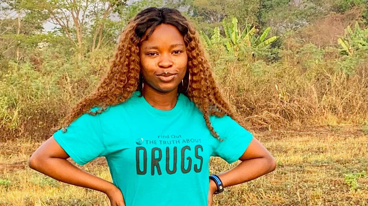 A picture of me in a Drug Free World Foundation custom T-shirt