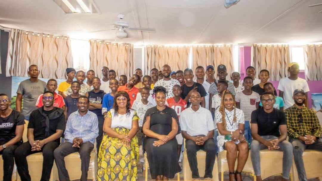 The picture was taken at the unspoken word of the boy child symposium 