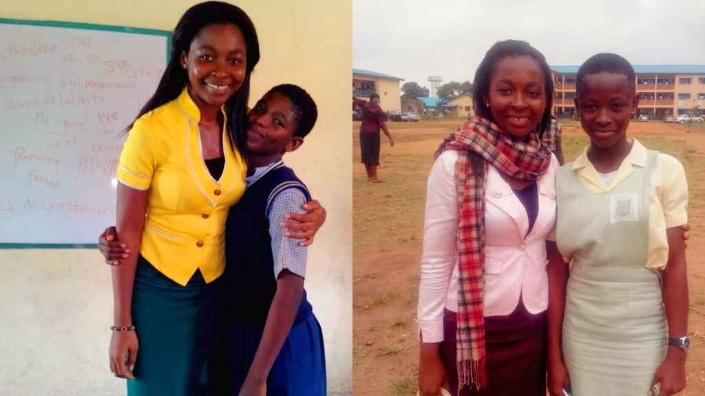 Photos were taken after mentoring sessions at their different schools. 