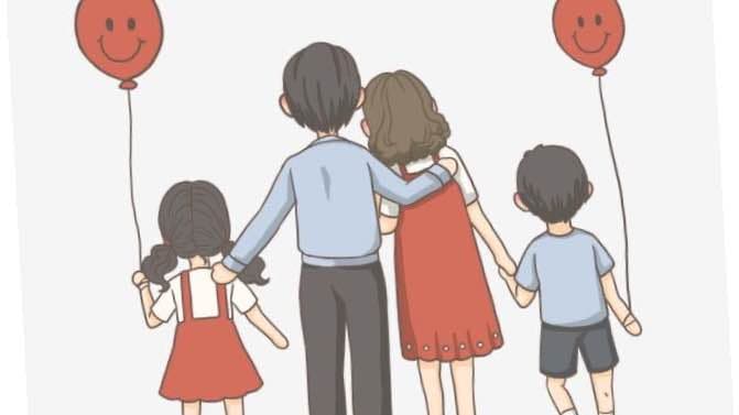 It depicts a family