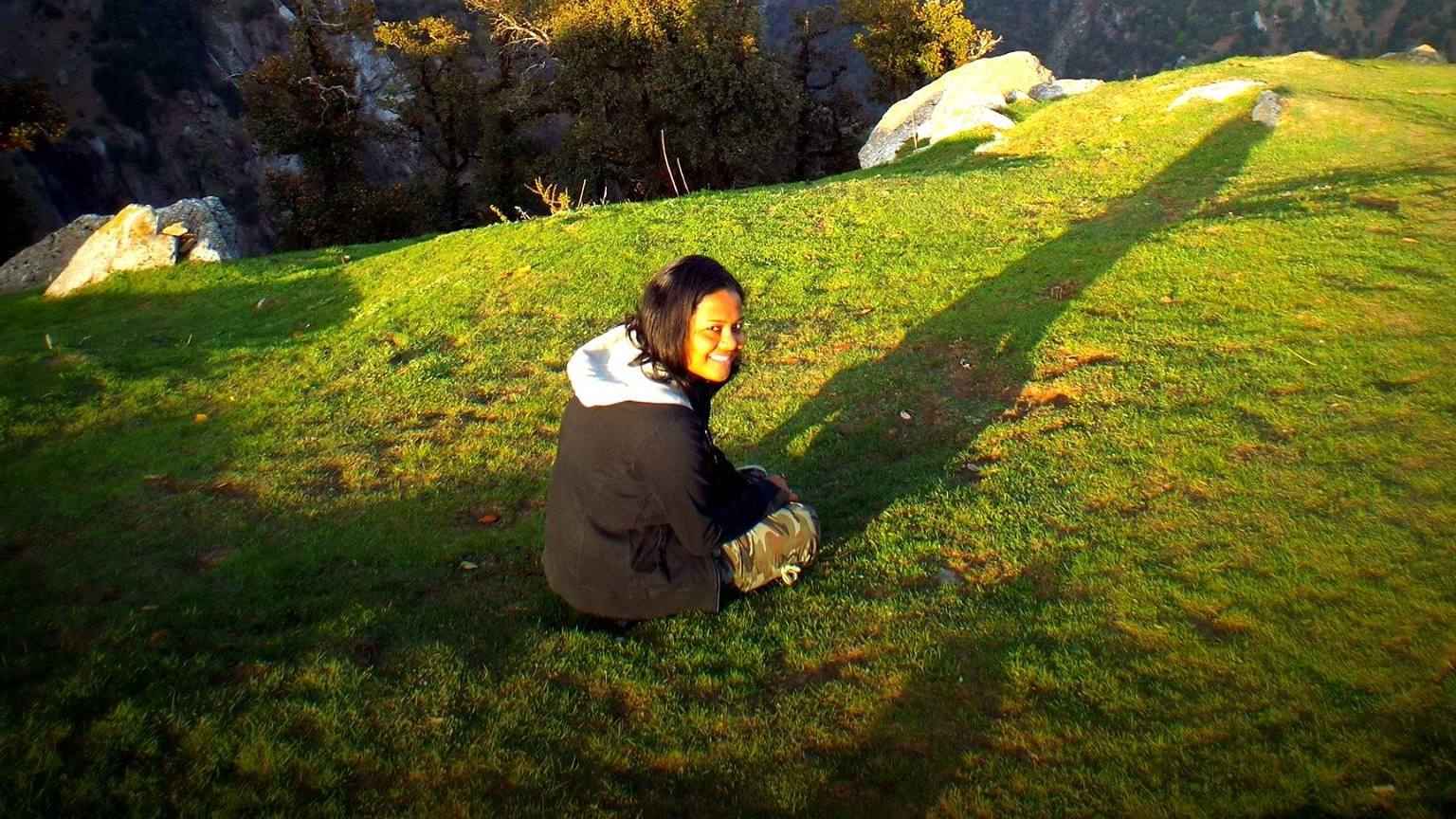 A photo of me after taking a session  with kids in the hills.