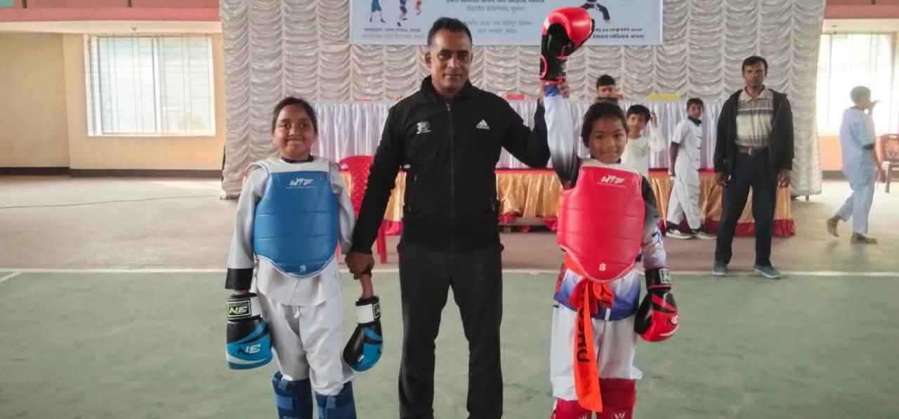 The blue one is my daughter while getting self defence training. I took a picture of this as memory. 