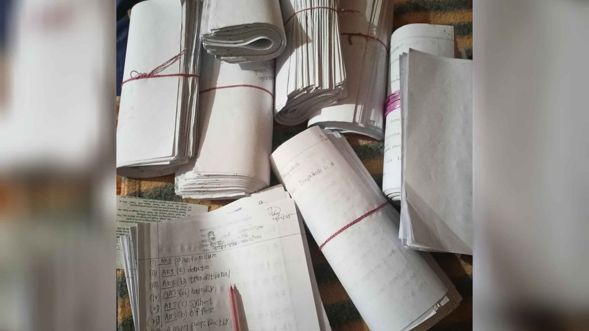 These are the answer sheets i need to evaluate within 18th December. 