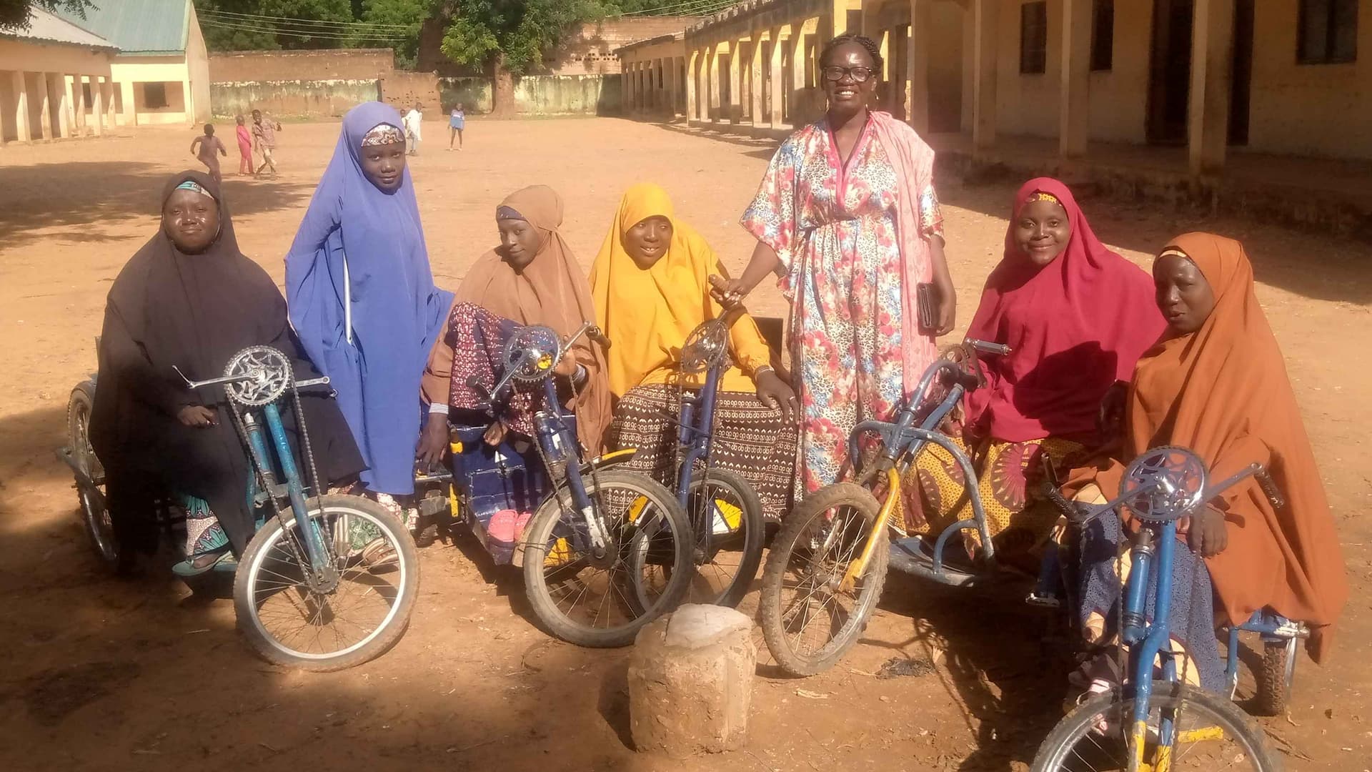 After  a meeting with girls living with disabiliities. 