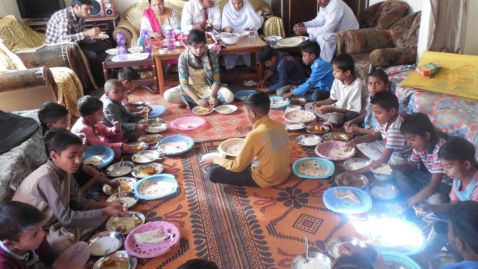 Childern eating